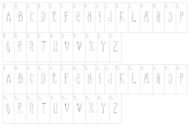 Honey Bee font map
